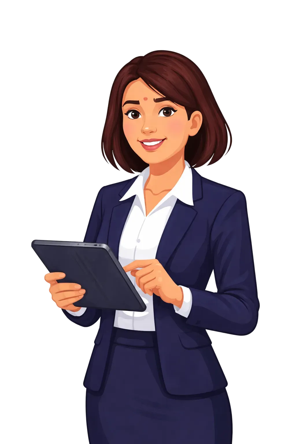 Женщина с планшетом